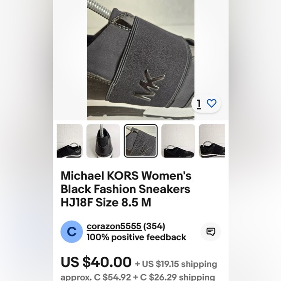 Michael Kors MK trainer sneakers women’s 👟 slip-on black & white Size 8.5 - Picture 13 of 17